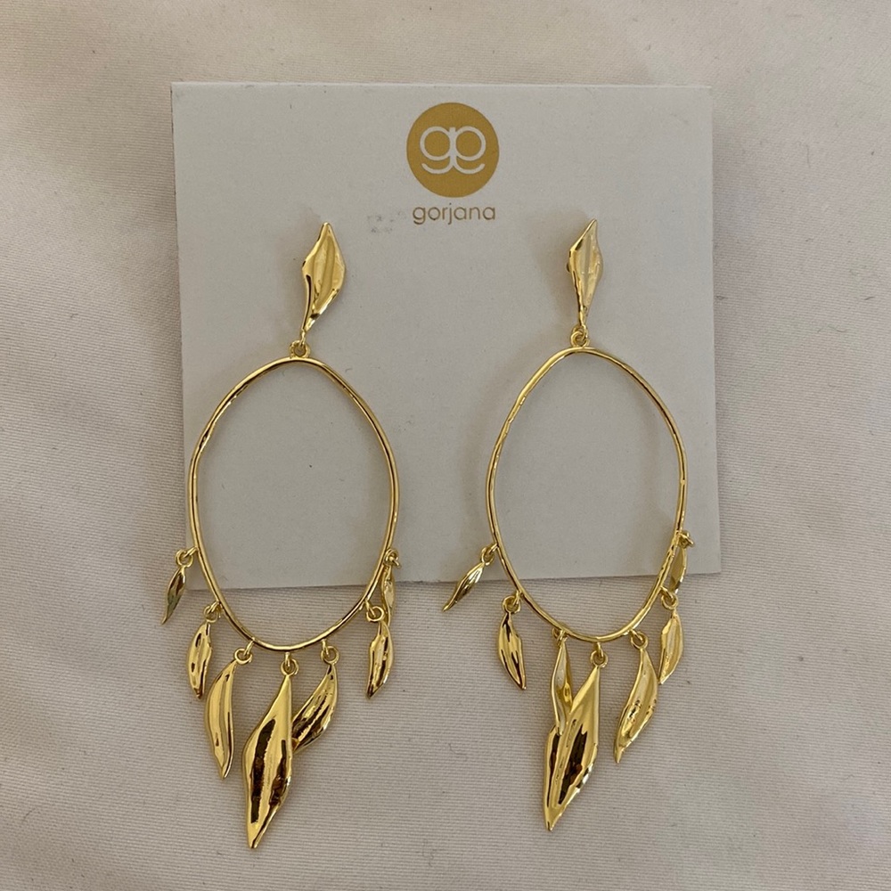 Gorjana dangling leaf earrings